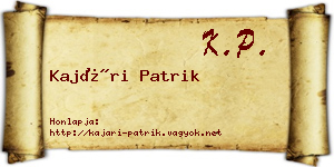 Kajári Patrik névjegykártya